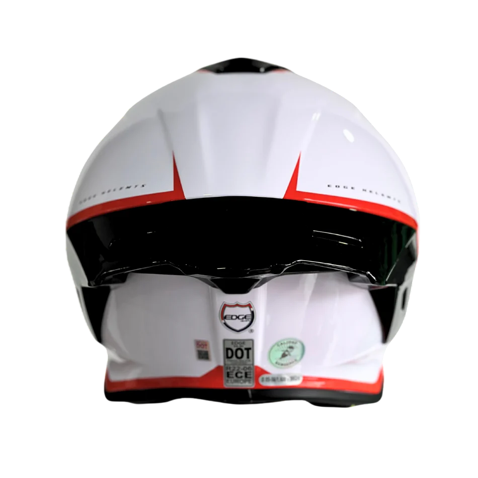 CASCO EDGE SHANGHAI RUSH BLANCO ROJO BRILLANTE
