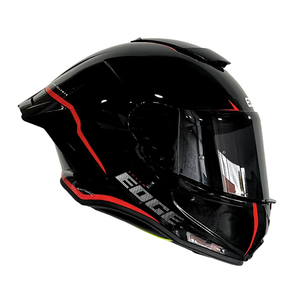 CASCO EDGE SHANGHAI RUSH NEGRO ROJO BRILLANTE