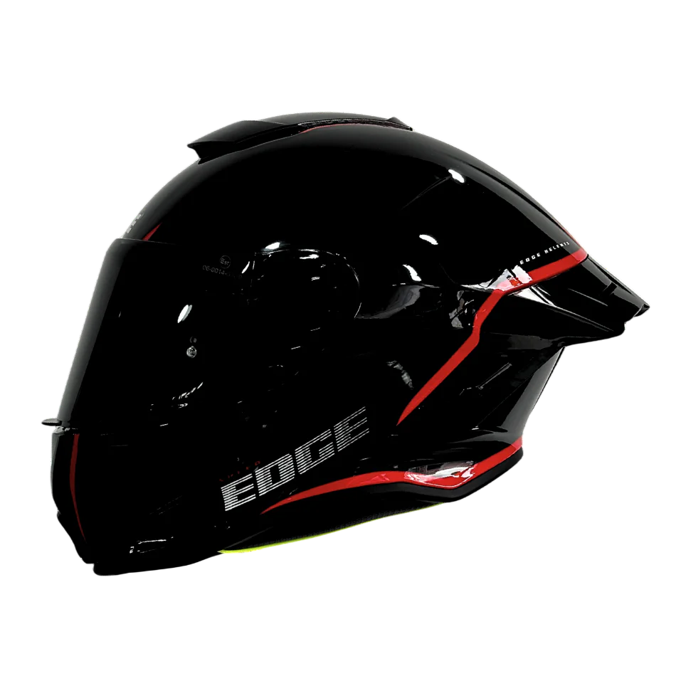 CASCO EDGE SHANGHAI RUSH NEGRO ROJO BRILLANTE