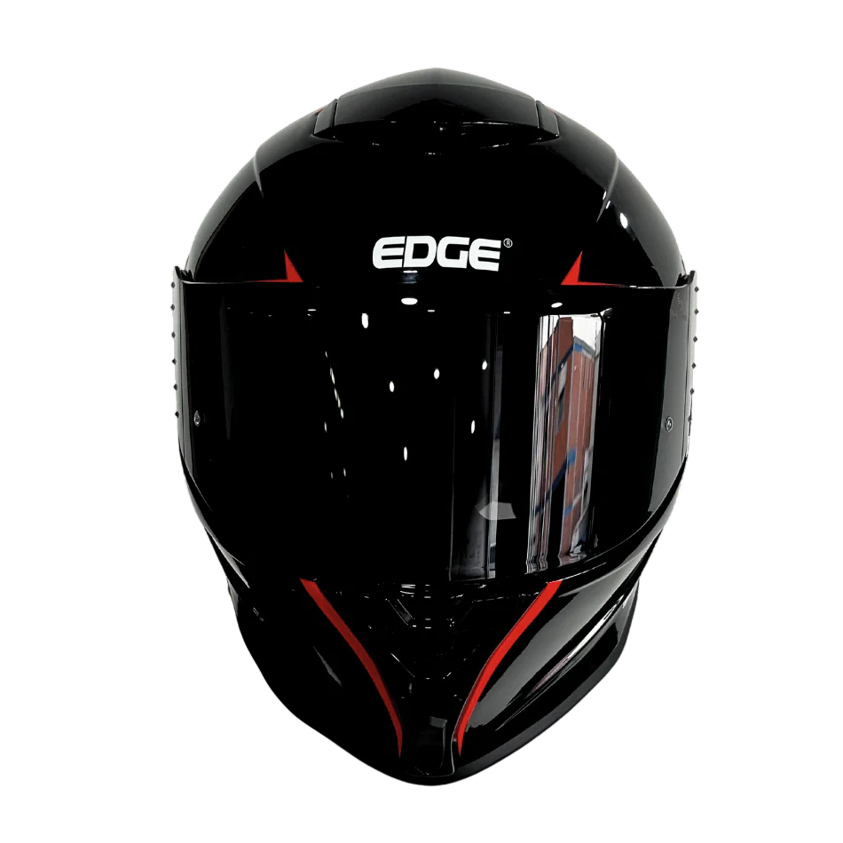 CASCO EDGE SHANGHAI RUSH NEGRO ROJO BRILLANTE