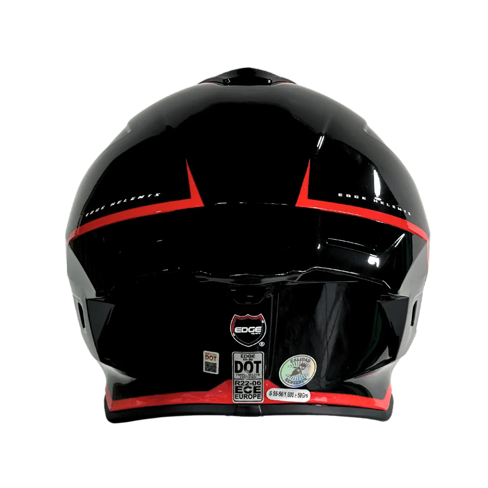 CASCO EDGE SHANGHAI RUSH NEGRO ROJO BRILLANTE