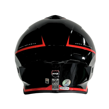 CASCO EDGE SHANGHAI RUSH NEGRO ROJO BRILLANTE